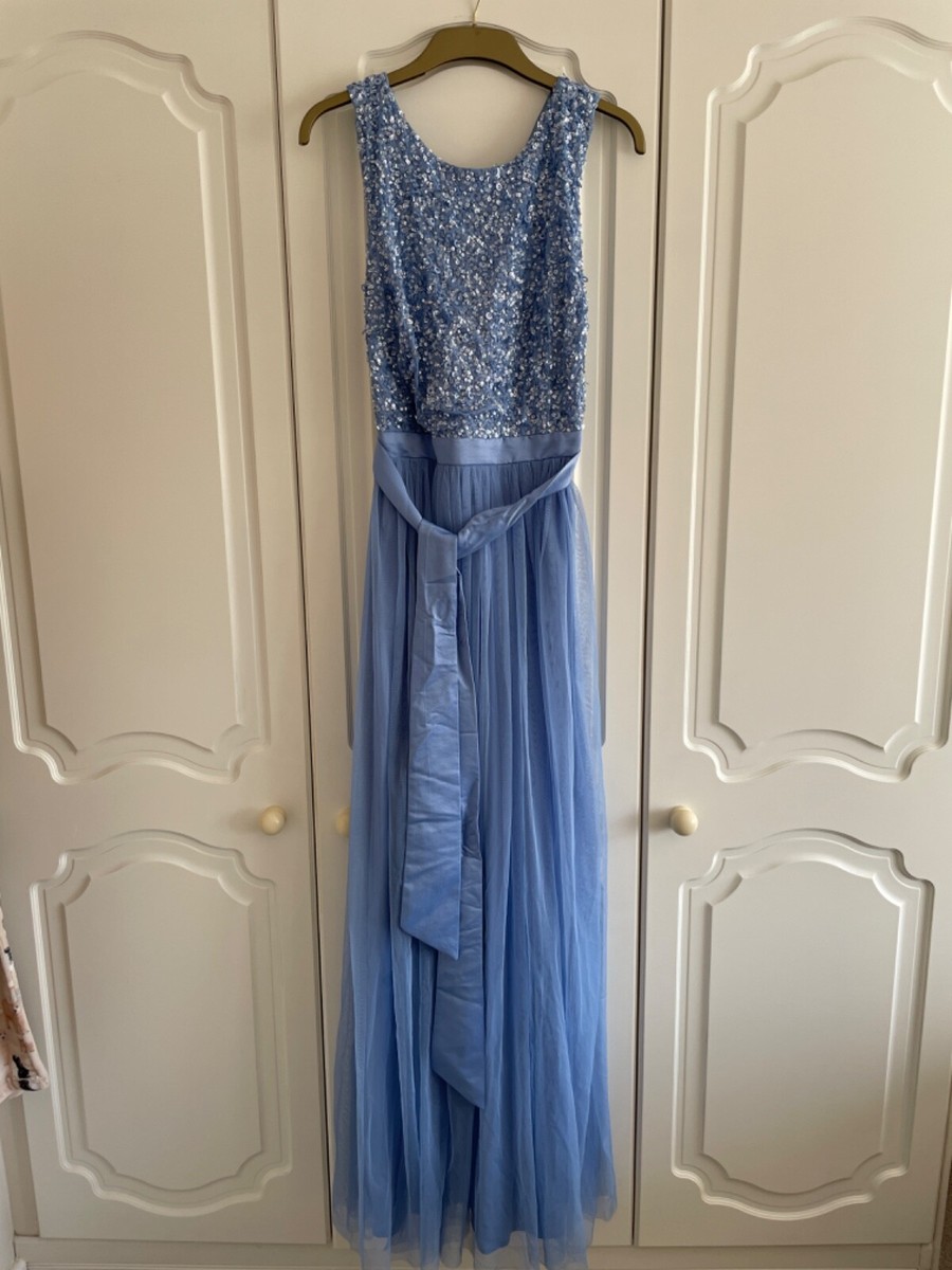 sachin and babi light blue dress Sequin Bridesmaid Dresses