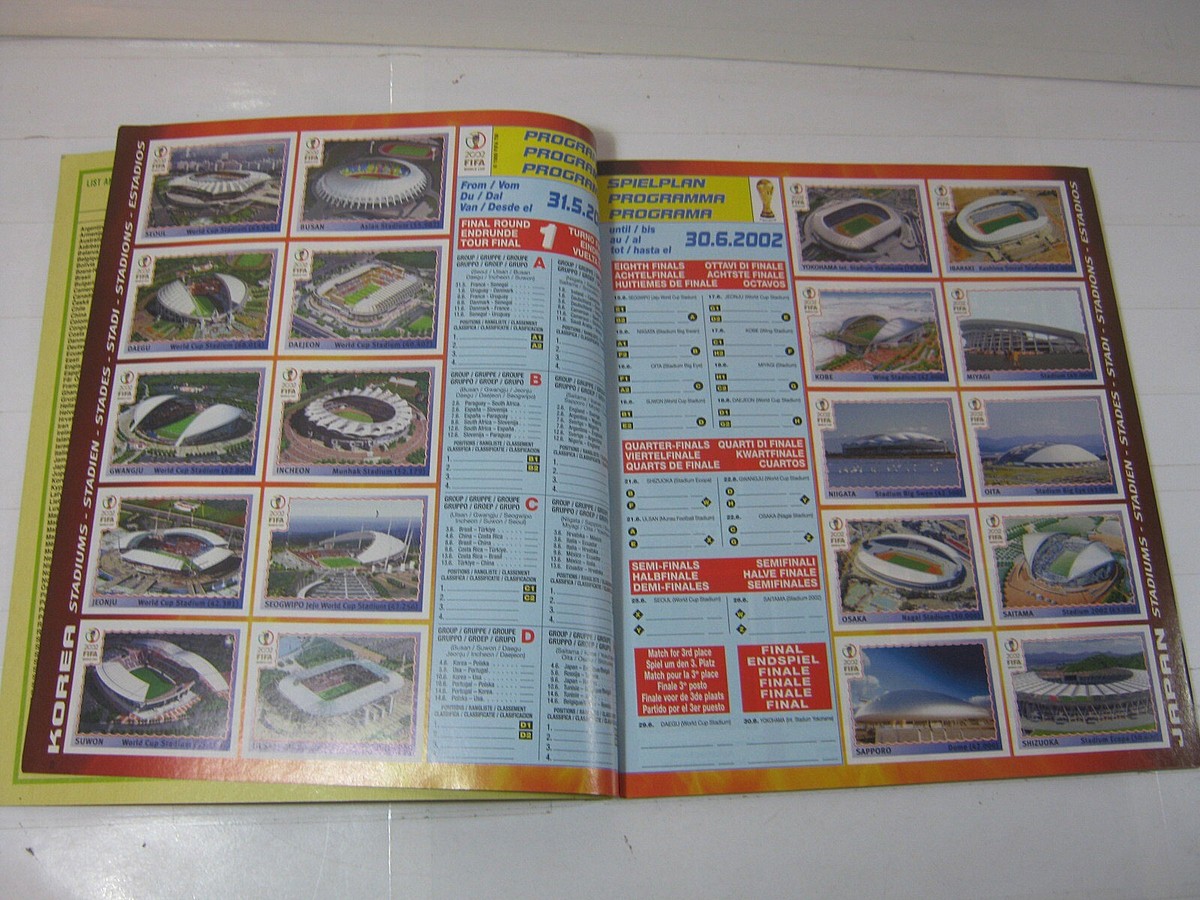 100% ORIGINAL COMPLETE PRINTED ALBUM FIFA WORLD CUP KOREA JAPAN