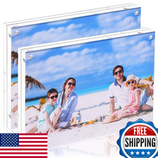 JUOIFIP 2-Pack 11x14 Magnetic Acrylic Picture Frames, Double-Sided, Clear