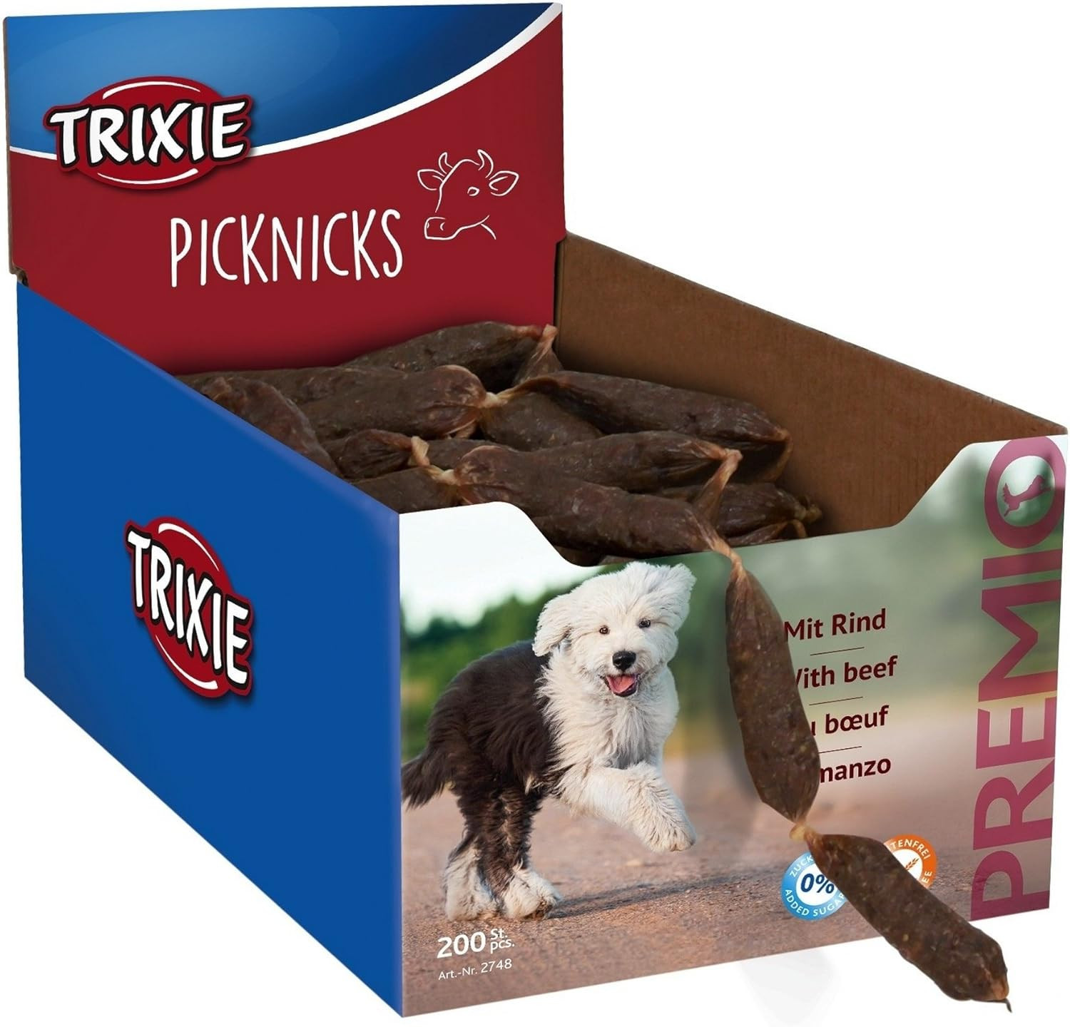 Premio Salsicce Manzo Picknicks 8g | Snack Cane Pratico e Gustoso