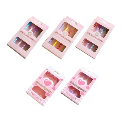 4Pcs/Lot Artistic Glass Stirring Spoons Safe For Hot Liquids And Easy To Clean