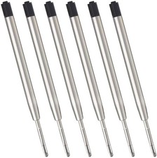 6pcs Black Ink Refills, Replaceable Ballpoint Pen Refills, 1Mm Medium Tip- Black