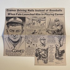 Doc Cramer Tris Speaker Boston Red Sox 1936 Sporting News Baseball 9X9 Cartoon