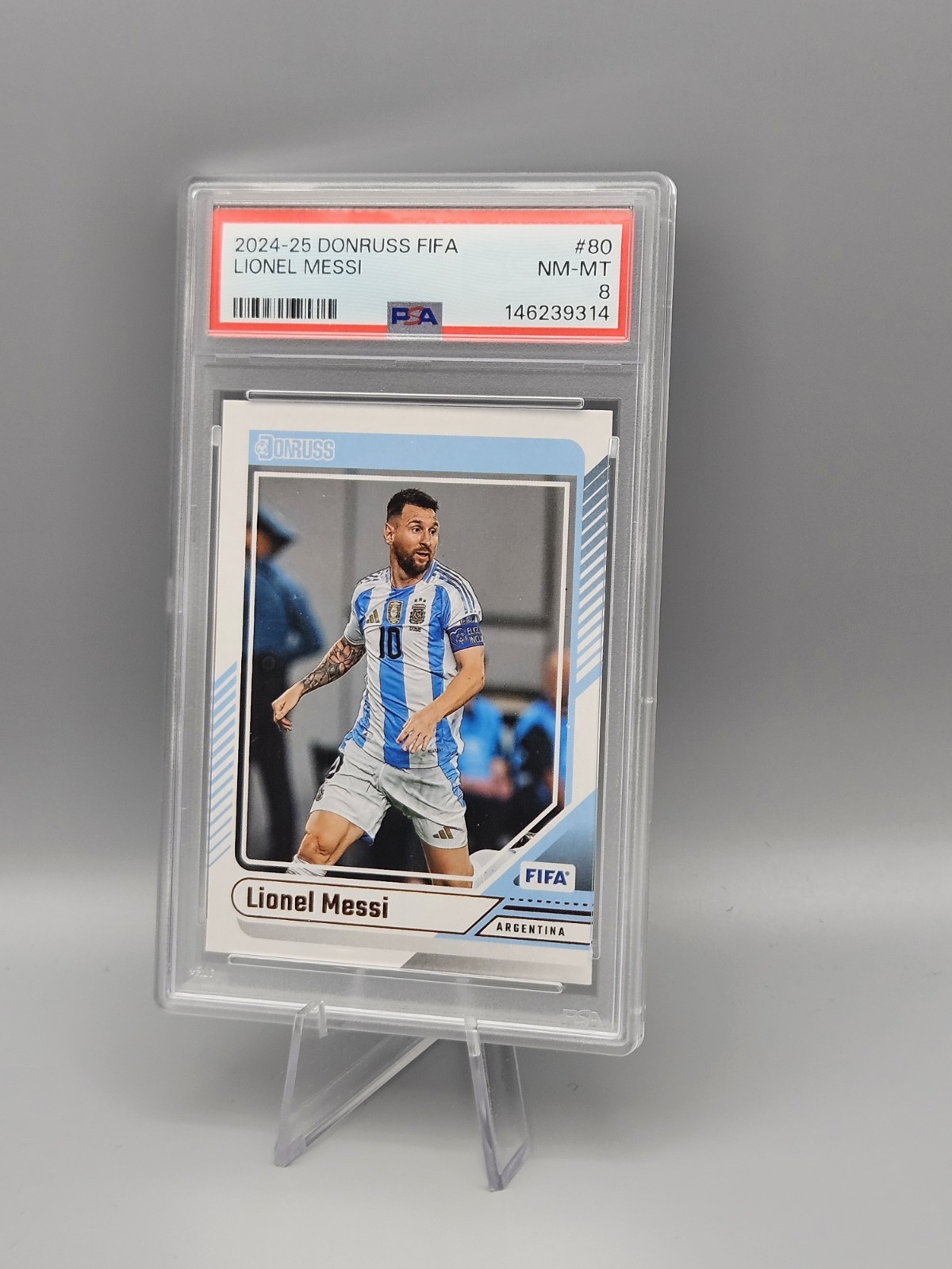 PSA 8 Lionel Messi 2024-25 Panini Donruss Fifa #80 Argentina Legend 🔥  view 3