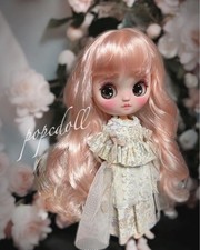 Custom Midi ICY Doll No. 205 - Pink Fluffy Hair, Customized Eyes