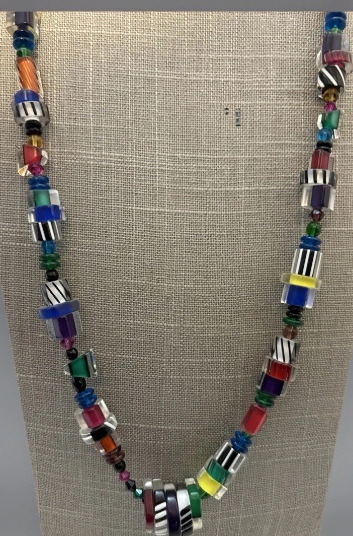 Vintage Statement Necklace Bold Multiple Color La… - image 3