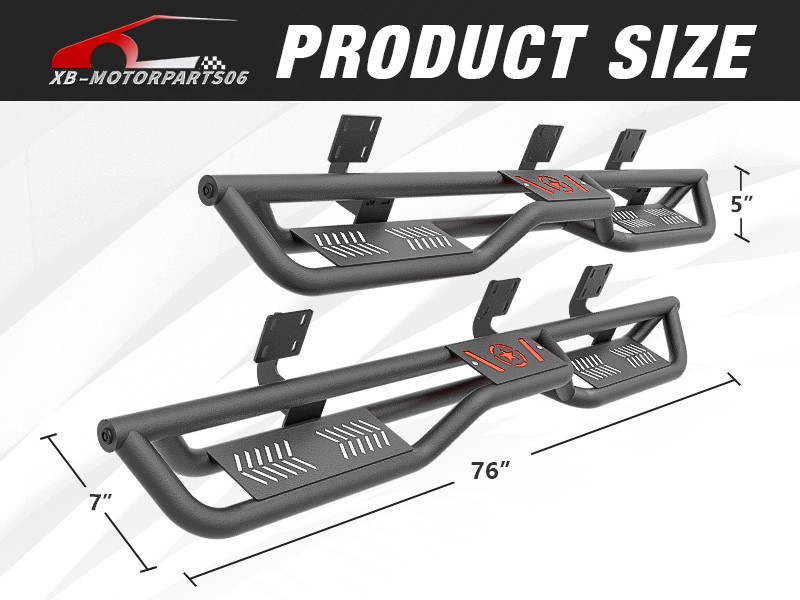 Side Step Running Boards For 99-2016 Ford F250 F350 Super Cab Two Stairs Design