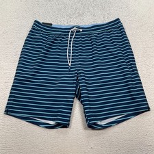 Bonobos Swim Trunks Size XL Striped 38 x 9 Inch Inseam Recycled Polyester Blue