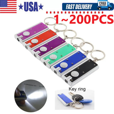 1~200x Mini Keychain Flashlight LED Light Bulk Small Flashlight for Outdoor Lot