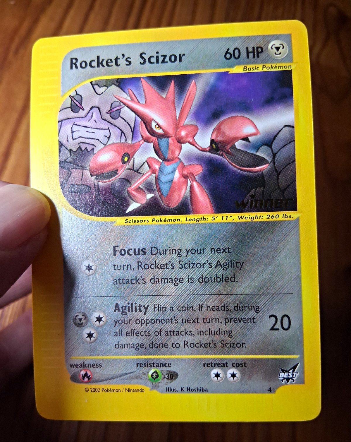 Nintendo Pokémon TCG Rocket's Scizor Best Of Game Winner Stamp NM+