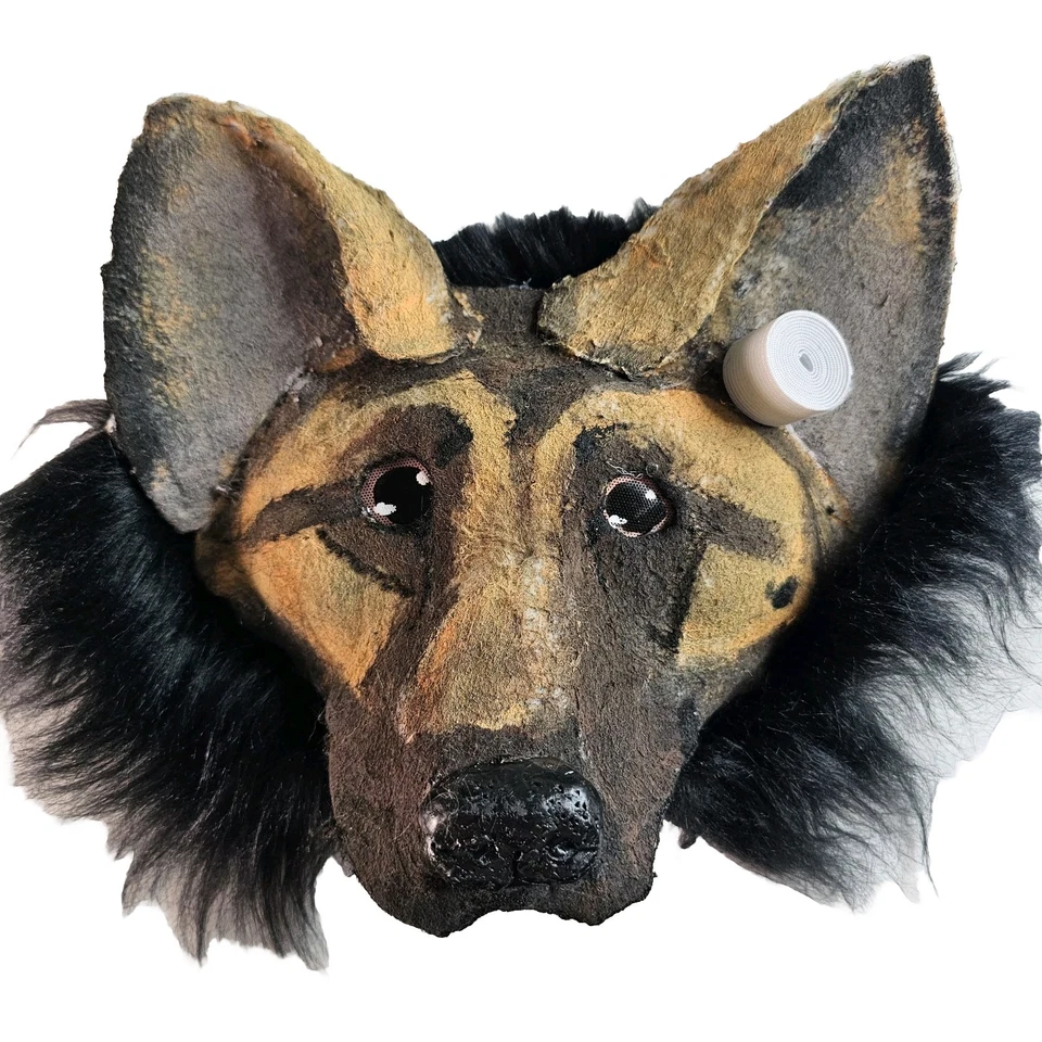 Máscara Therian de Pastor Alemán con Orejas Grandes Nariz de Arcilla Grande y Extra Elástica Foto 4 de 4