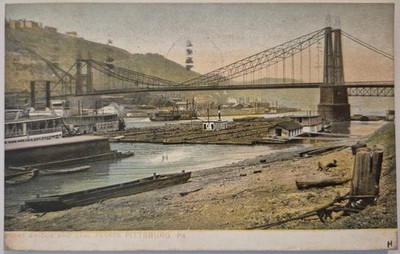 Vintage Postcard Point Bridge & Coal Fleets Pittsburgh Pennsylvania  AA147
