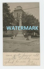 1906 Real Photo Mount Carmel Soldiers Monument Wabash County Illinois Postcard