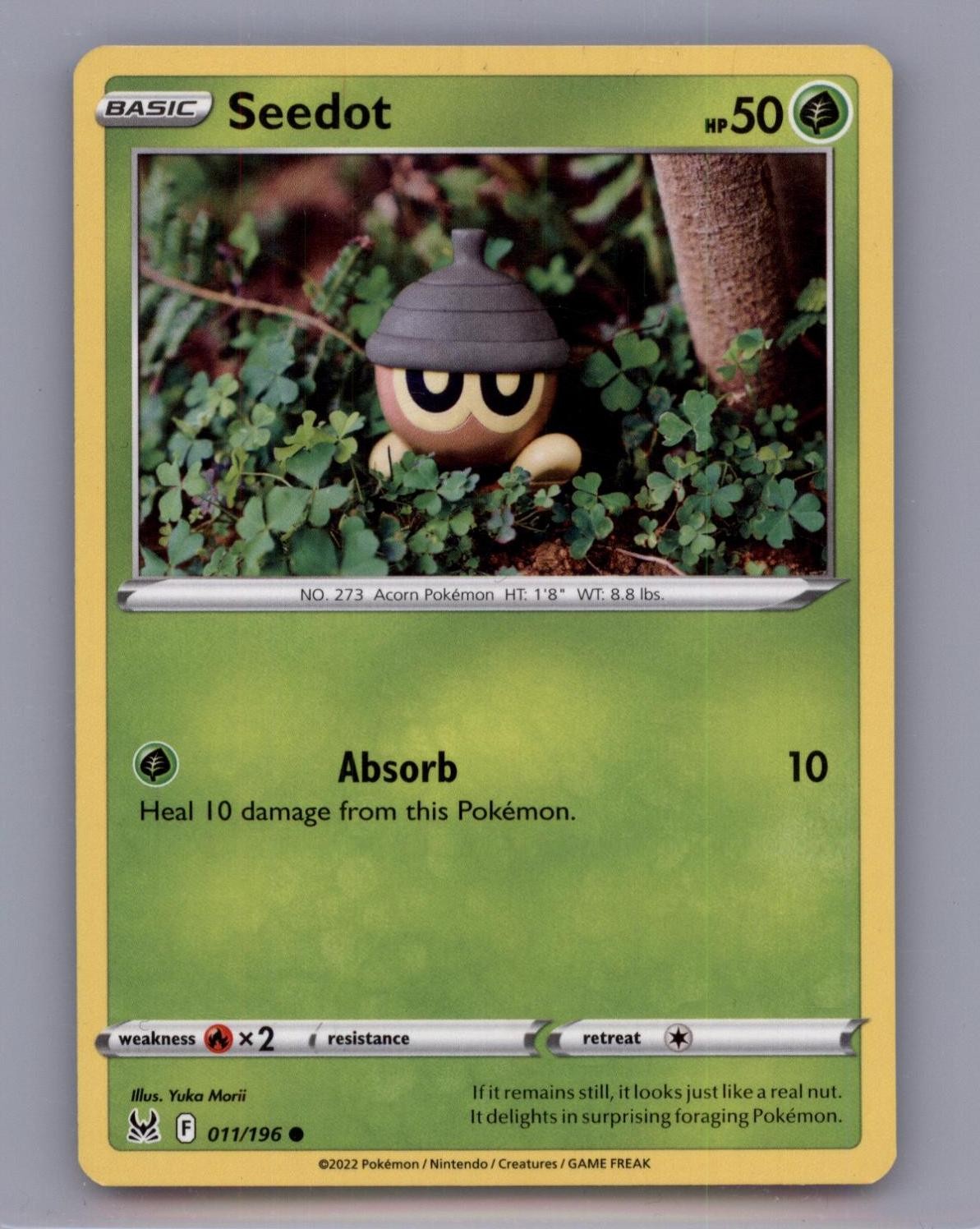 Seedot 011/196 Common SWSH11: Lost Origin Pokemon TCG Yuka Morii