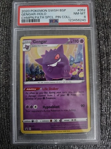 Pokemon TCG Gengar Holo SWSH052 Promo PSA 8