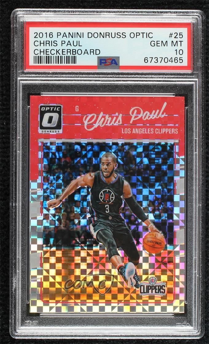 2016 Panini Donruss Optic Checkerboard Prizm Chris Paul #25 PSA 10 GEM MT 04ah