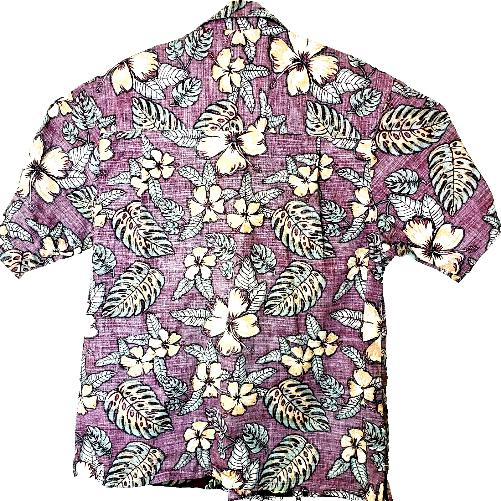 Maui and Sons Mens Hawaiian Button Down Short Sleeve Shirt Medium Reverse Print image 3