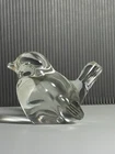 Vintage Fenton Art Glass Bird Sparrow Figurine Paperweight Clear 2.5”