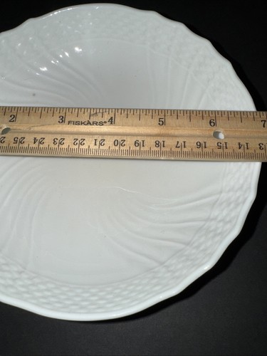 Royal Copenhagen Denmark Josephine Fluted Footed Bowl White 7 inch Vintage - Picture 5 of 7