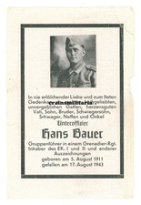 Orig. Sterbebild 57.ID Grenadier mit EK1 EKI + Boromlja CHARKOW Ukraine 1943