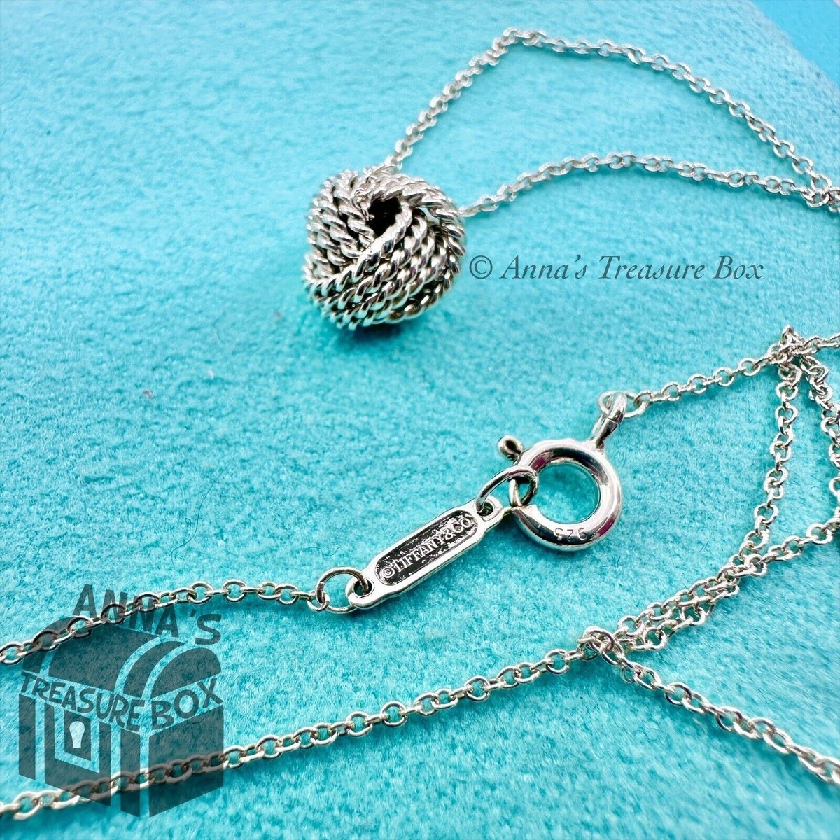 Tiffany & Co. 925 Silver Somerset Mesh Knot Twist Pendant 16