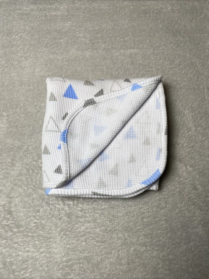 Just Born Baby одеяло треугольник белый синий серый тепловой вафли пеленки милый - Изображение 2 из 4