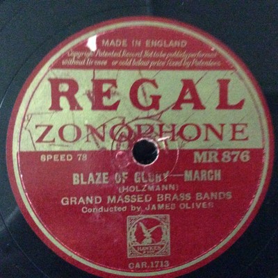 Grand Massed Brass Bands - Blaze Of Glory / Festjubel (Shellac, 10'', RP)