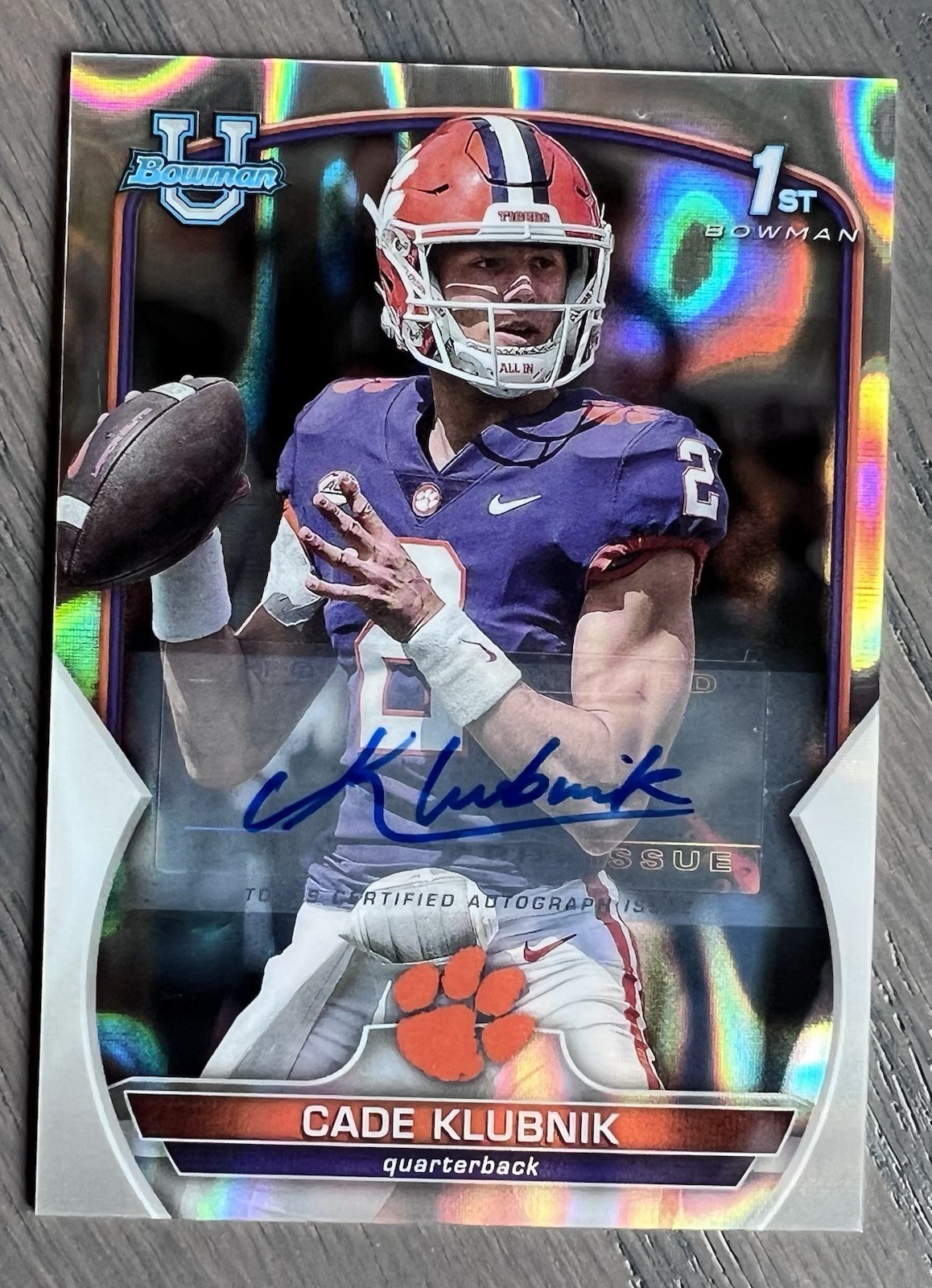 2022 Bowman University Chrome #42 Cade Klubnik Auto Lava Refractor #/199