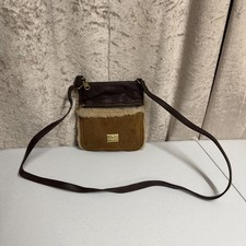 Borsa a tracolla UGG Australia in camoscio marrone | Bordo in pelle di pecora shearling tinta Janey II