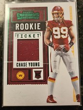 CHASE YOUNG ROOKIE TICKET PATCH CARD PANINI CONTENDERS RC CARD. rookie card picture