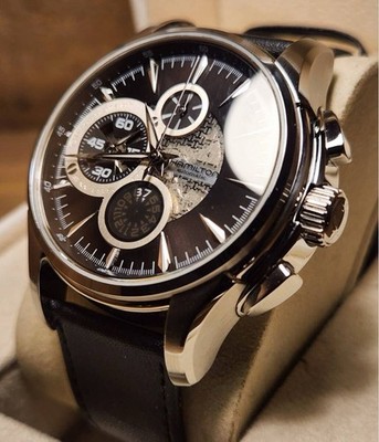 HAMILTON Jazzmaster Open Secret Auto Chrono Watch 44mm Khaki Vintage