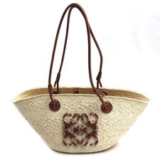 LOEWE Anagram Basket Small Bag Natural Tan Palm Calf A223P65X01 Womens Authentic
