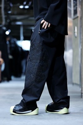 ByTheR Dragon Phoenix Embroidered Wide Pants Drawstring Sweatpants