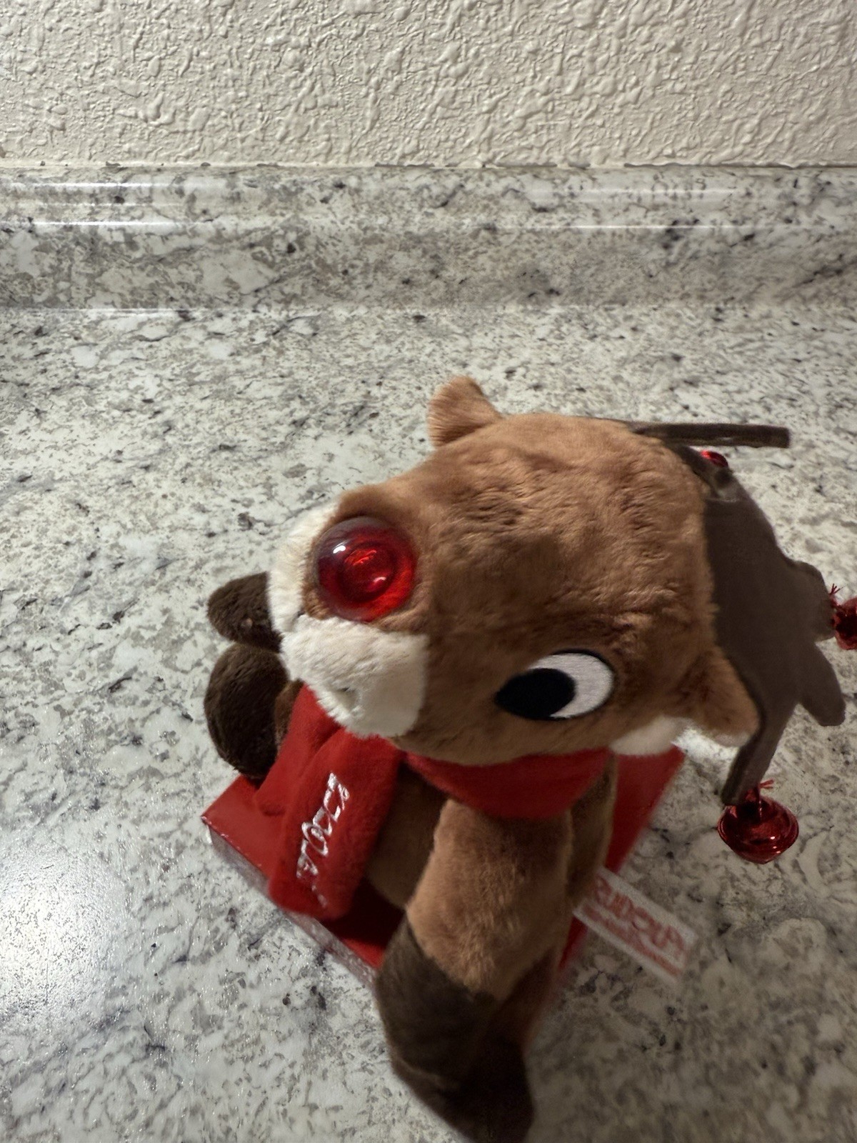 DanDee Singing Rudolph Red Nose Reindeer Plush Light Up Jingle Bells New
