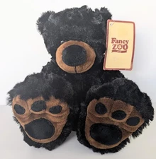 Fancy Zoo Bestia 7" Plush Big Feet Black Bear Super Soft Stuffed Animal 