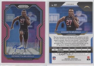 2020 Panini Prizm Rookie Pink Prizm Auto Kenneth Murray #327 Rookie Auto RC