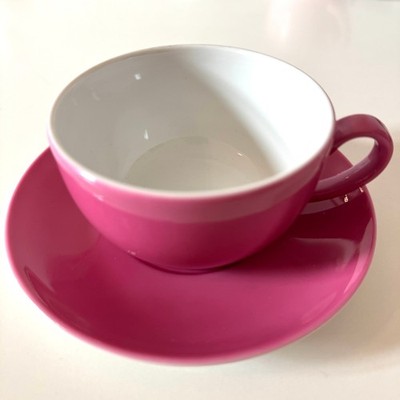 Dibbern Solid Color Set Kaffeetasse (Tasse + Untertasse) Pink 0,25 l