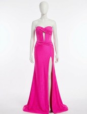 Jovani Remi Long Formal Prom Dress Neon Pink