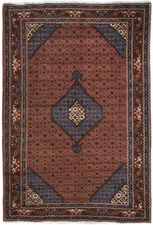 Vintage Hand-Knotted Oriental Rug 6'8X9'6 Traditional Geometric Design Carpet