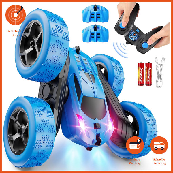 Ferngesteuertes Stunt-Auto 4WD Led-Lichter 360°-Flips FüR Kinder 6-12 Jahre-image
