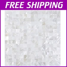 Shell Peel and Stick Backsplash Tiles, White, Modern Decor