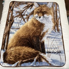 Fox Snow Victoria Wilson-Schultz Plush Throw Blanket Northwest Company 48x59"