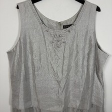 Jessica Howard Plus Size 24W Rayon Silver Dress Rhinestone Wedding Formal Fancy