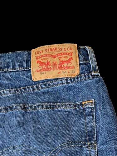 Levis 541 Jeans Men's 34x34 Medium Wash Stretch Athletic Fit Taper Leg Vintage - Picture 3 of 3
