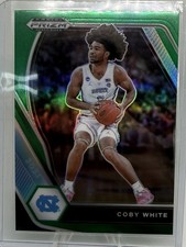 2021-22 Panini Prizm Draft Picks - Coby White #35 Green Prizm North Carolina
