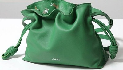 LOEWE Suna Fujita Flamenco Clutch Mini Shoulder Bag Tropical Green