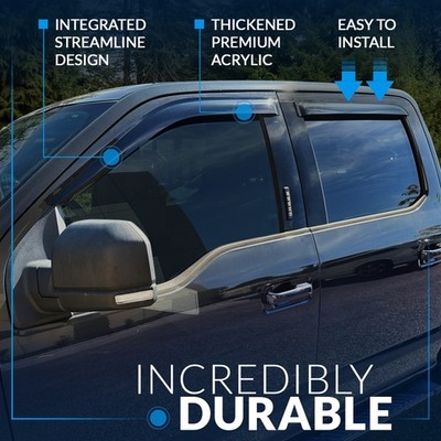 97-03 BMW E39 525i 528i 2.0mm Outside Mount Rain Guard Wind Deflector Visor 4pcs