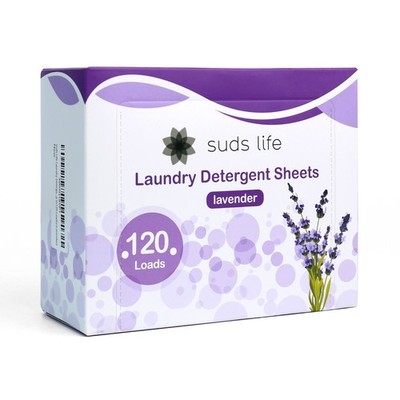 Suds Life Portable Laundry Detergent 60 Sheets (Up to120 Loads) (Lavender)