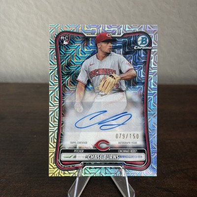2026 Bowman Chase Burns Chrome Mega Box Auto RC #/150 Reds Rookie    