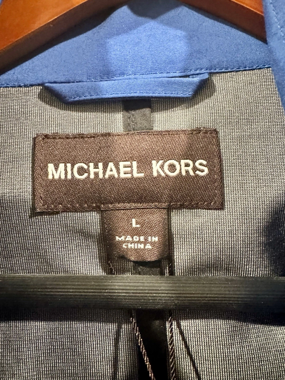 Michael Kors Men's Royal Blue Hooded Long Jacket Coat, Solid, Size L, CR22C11XU2 - product detail image 2